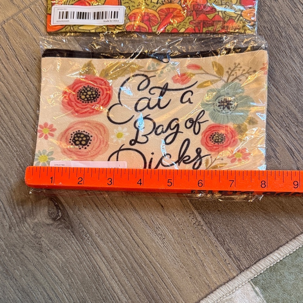 Set of 2 Floral and Mushroom Patterned Pouches - Picture 7 of 7